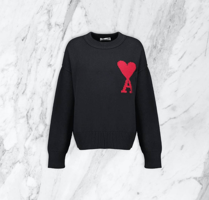 Pull Ami Paris - noir/rouge